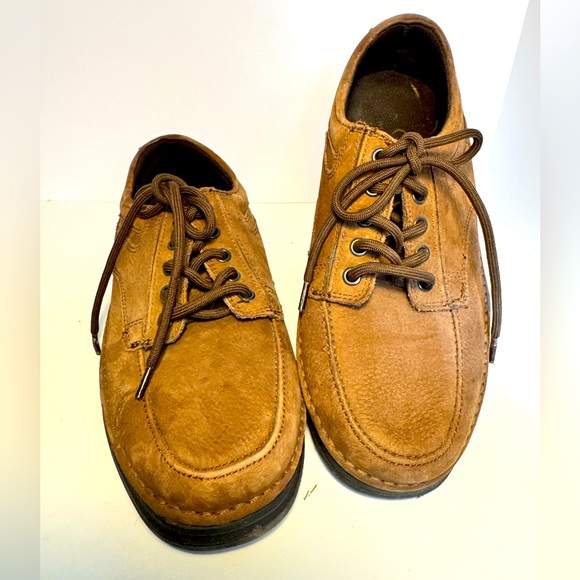 WONDERLITE Vinnie - Men's Leather Casual Lace Up Oxford Shoes -Size 9 Wide - Tan - Picture 1 of 13